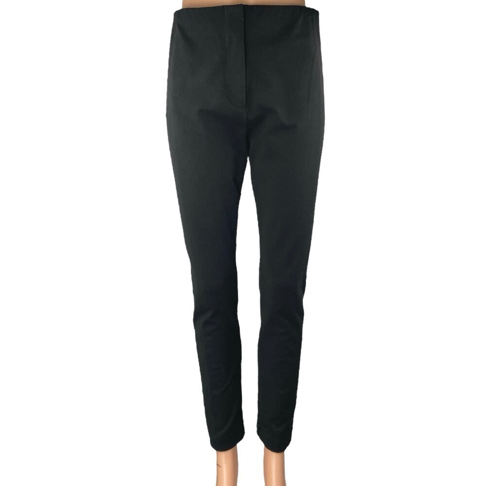 Ann Taylor Women's Black High Waisted Zipper Skinny Trousers Pants Size 4 Petite